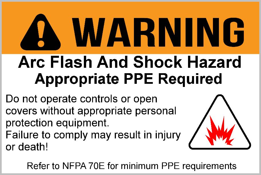 Warning Arc Flash And Shock Hazard